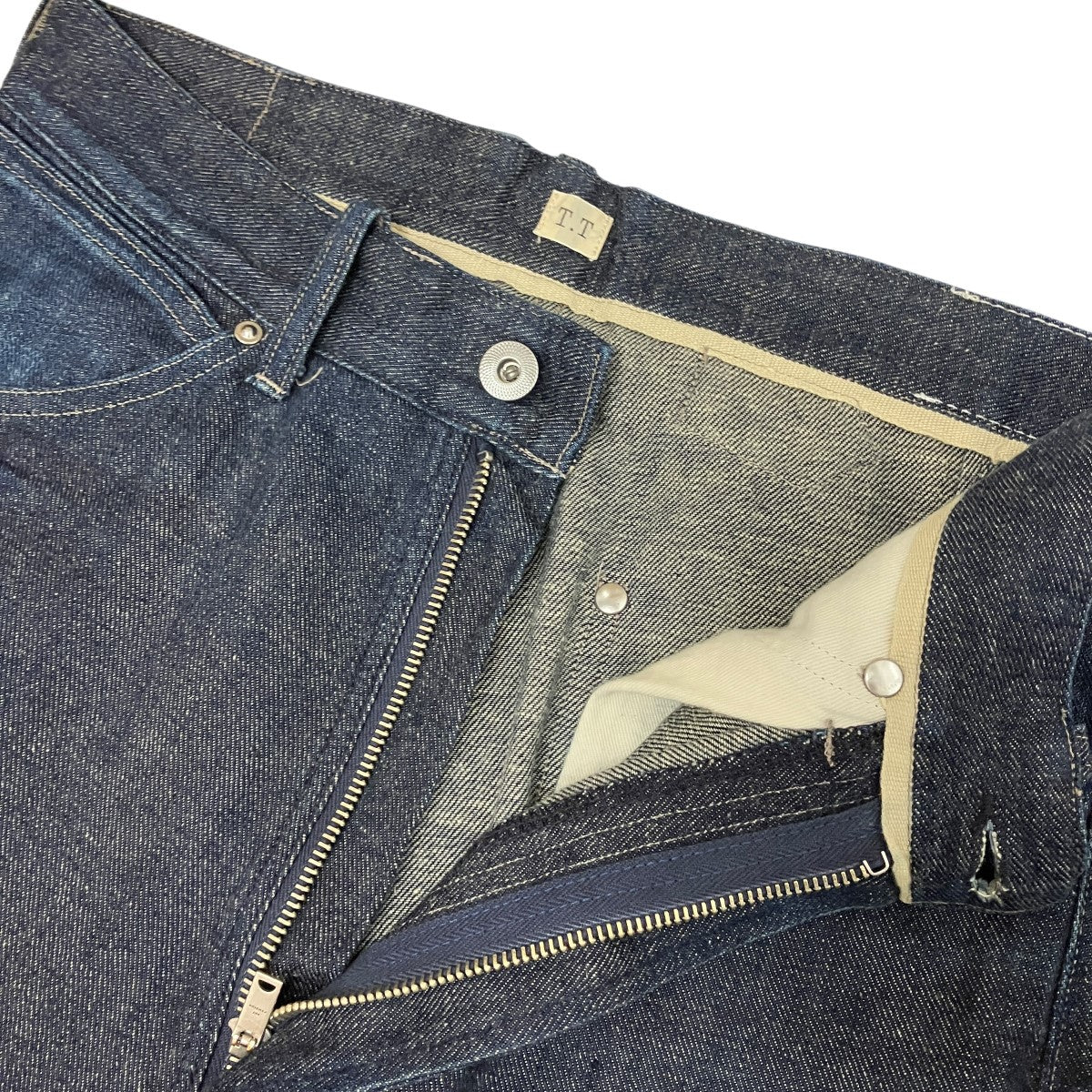 MODIFIED DENIM WORK TROUSERS RAW INDIGOシンチバッグ付デニムパンツ709