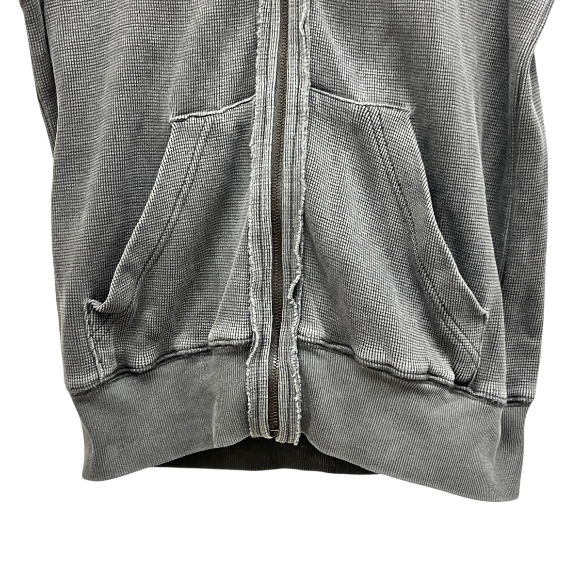 Washed Rose Hoodie Zip-Upジップアップコサージュ半袖パーカー