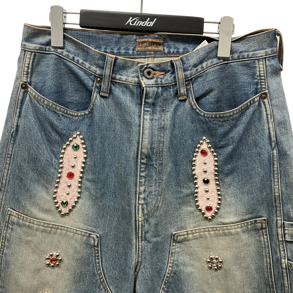24SS14oz DENIM SHORTS STUDS REMAKEスタッズリメイクデニムハーフパンツEK-1626SP