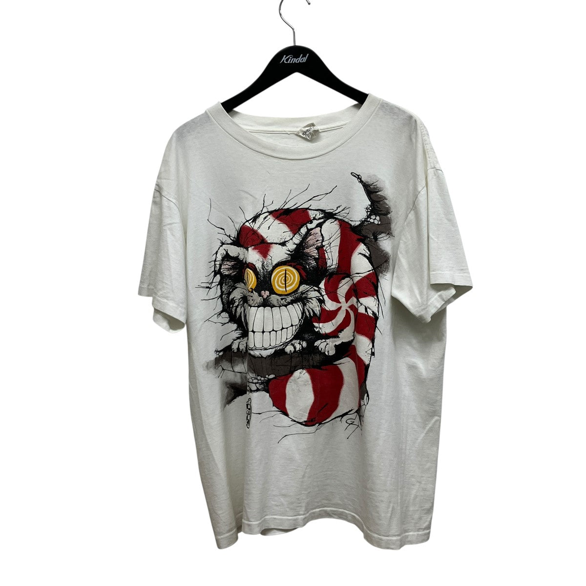 90s 不思議の国のアリス チェシャ猫プリントTシャツ