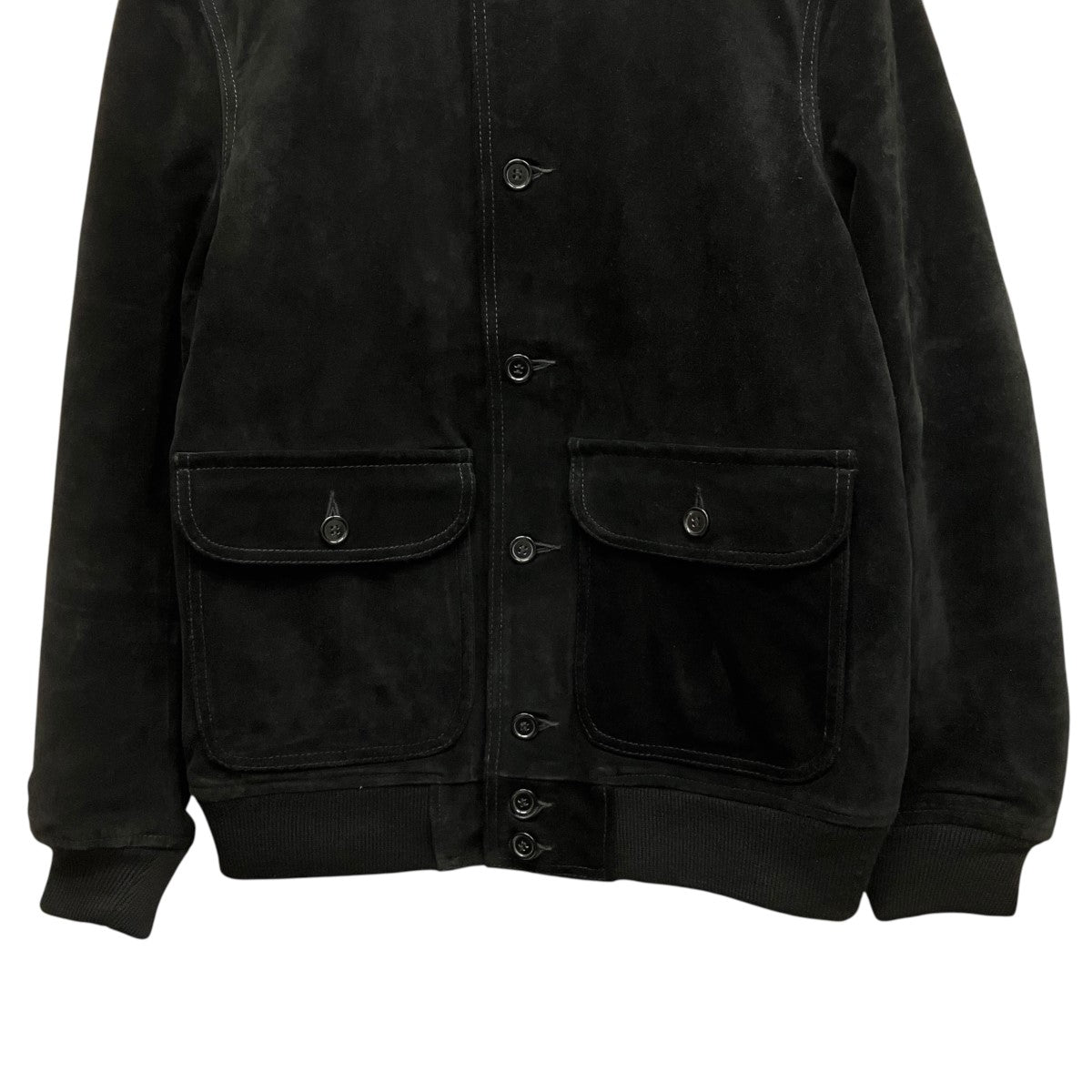 14SSSuede Bomber Jacket Blackスウェードレザーボンバージャケット1611304015