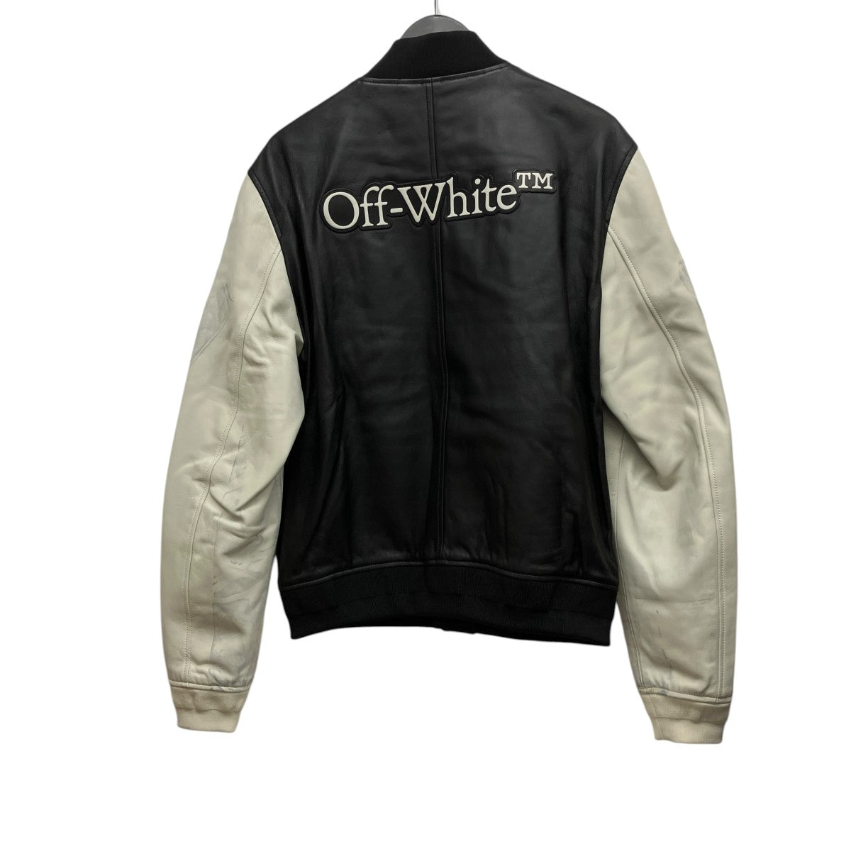 OFFWHITE Hands off レザーバーシティジャケットOMJA091S22LEA001 古着・中古-2枚目のアイテム画像