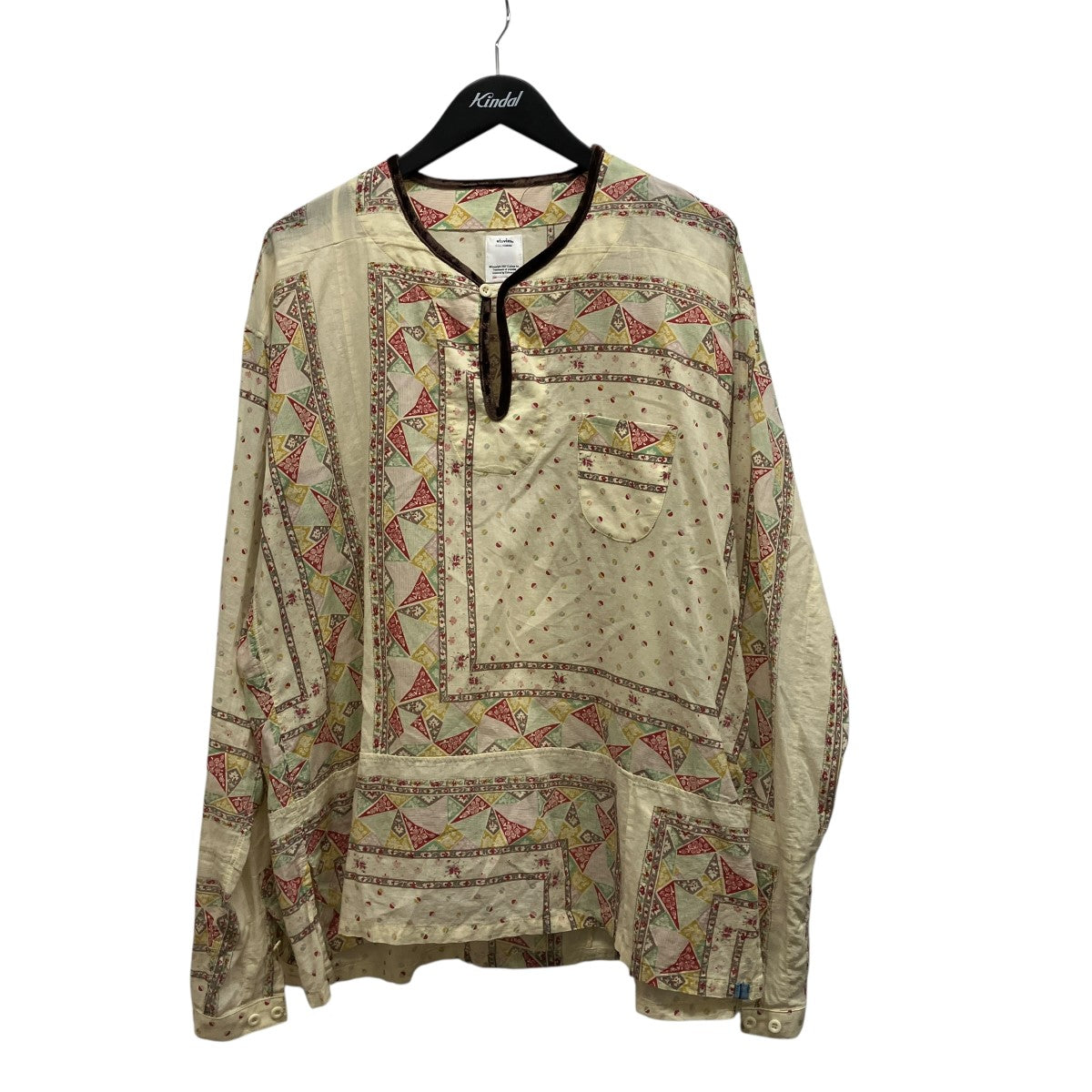 TUNIC P．O． PATCHWORK総柄長袖プルオーバーシャツ0121105011010