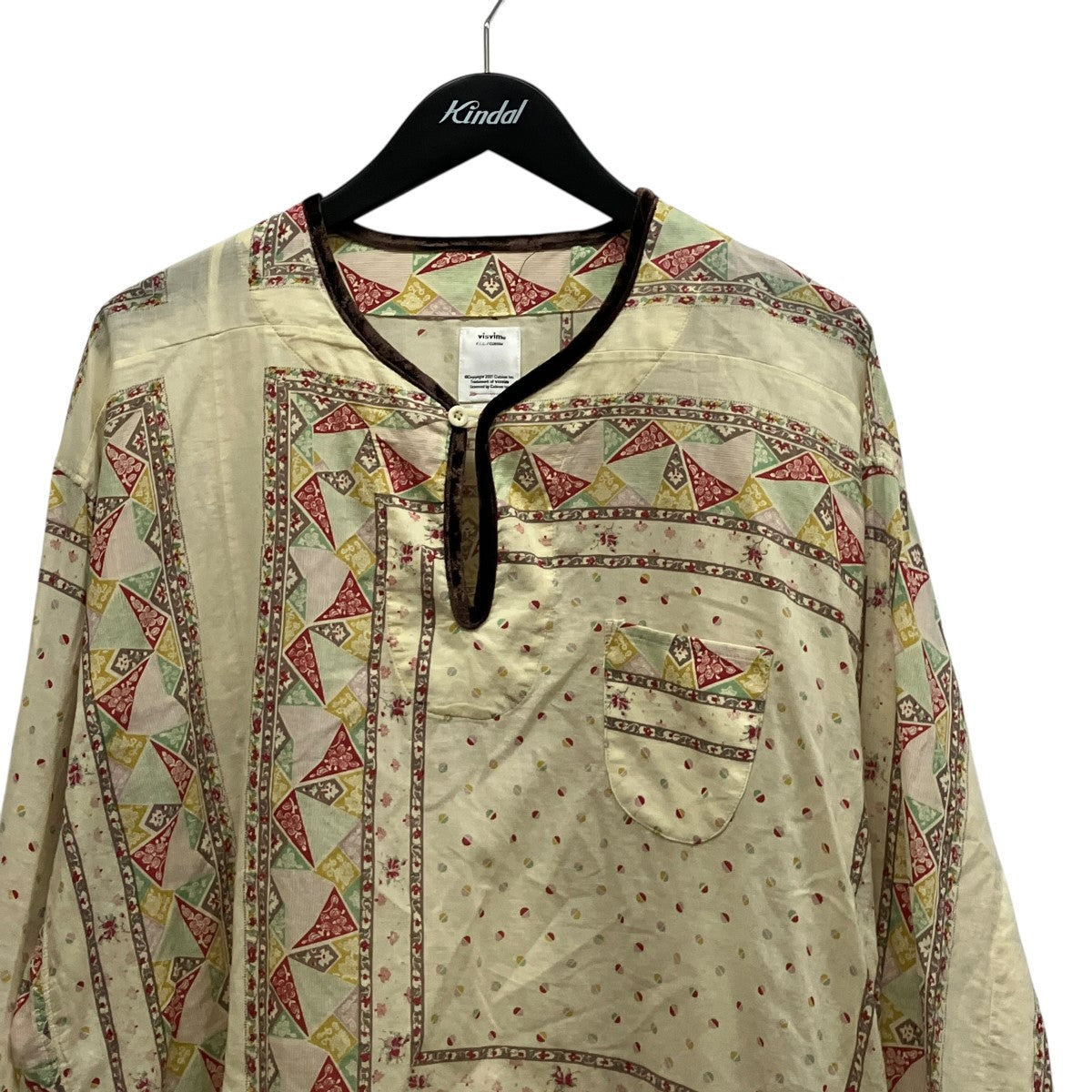 TUNIC P．O． PATCHWORK総柄長袖プルオーバーシャツ0121105011010