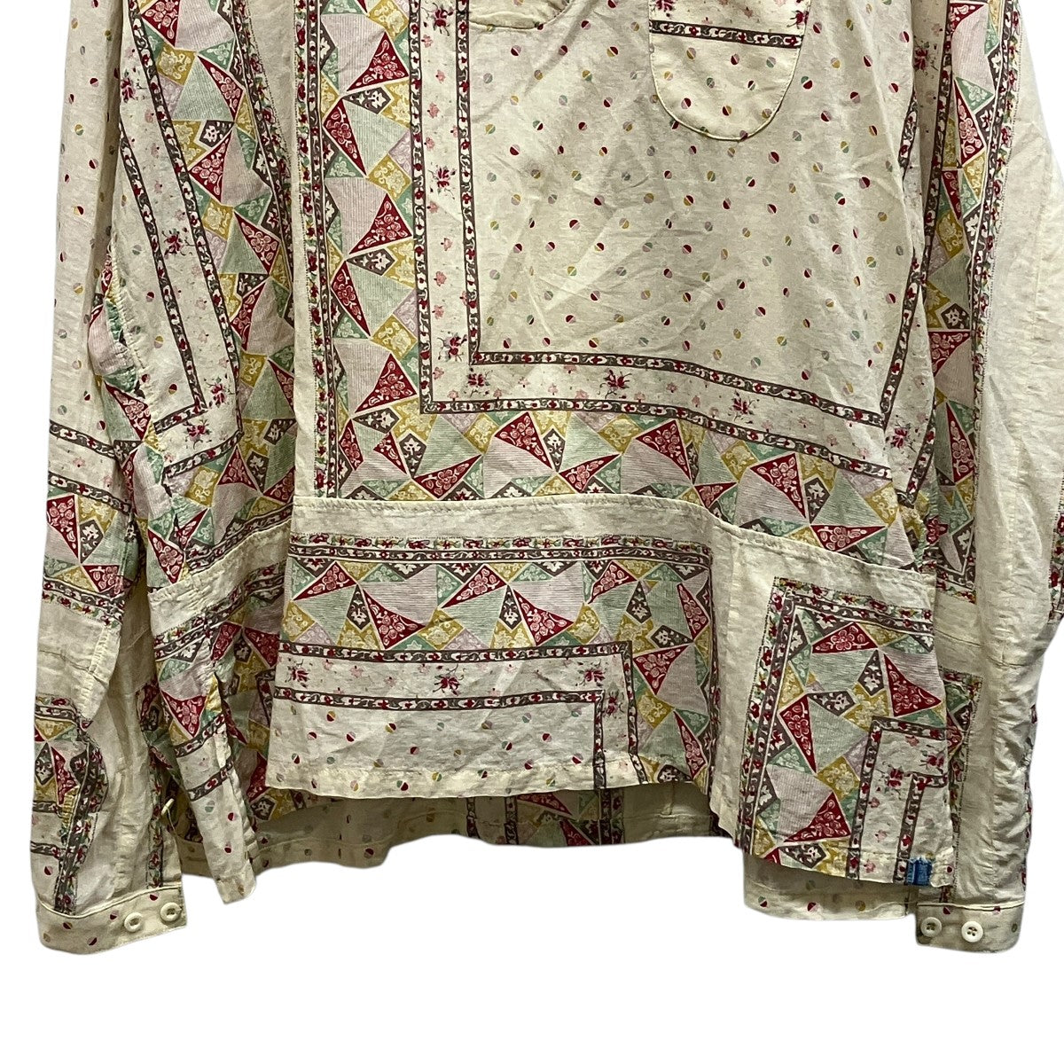 TUNIC P．O． PATCHWORK総柄長袖プルオーバーシャツ0121105011010