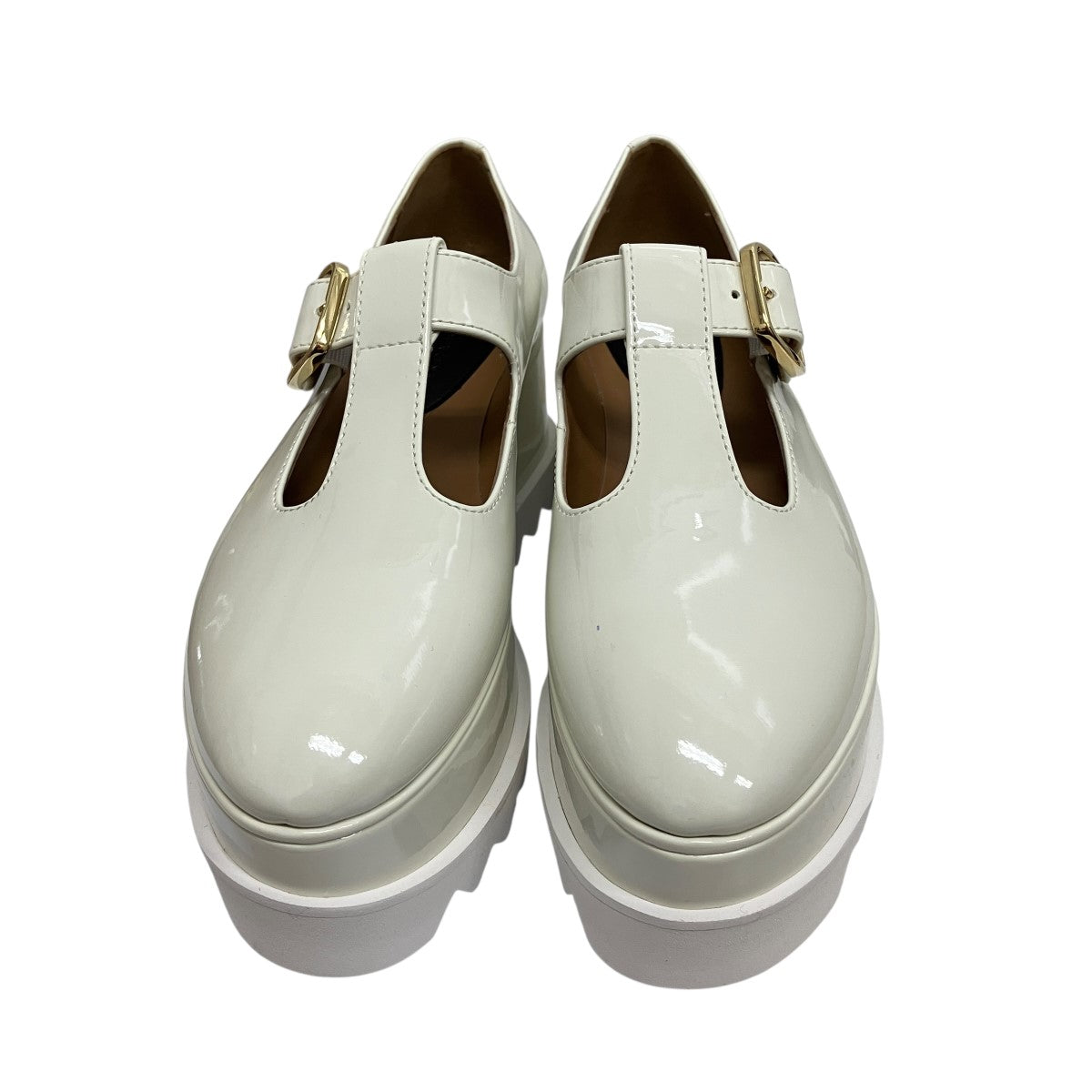 Elyse T-Bar Platform Mary Jane shoesエナメルシャークソールベルテッドシューズ810580