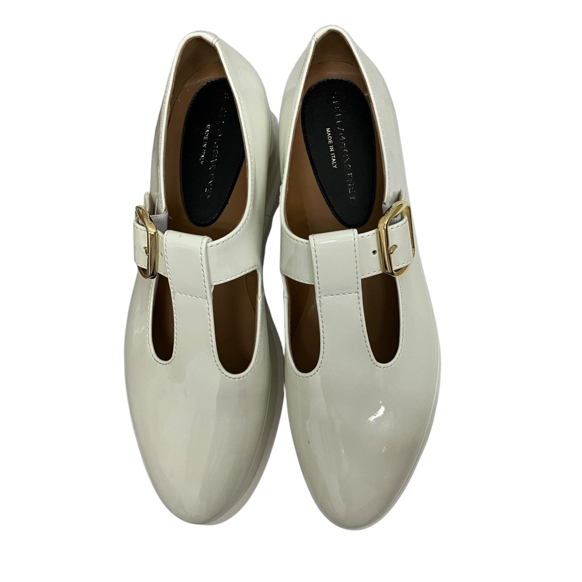Elyse T-Bar Platform Mary Jane shoesエナメルシャークソールベルテッドシューズ810580