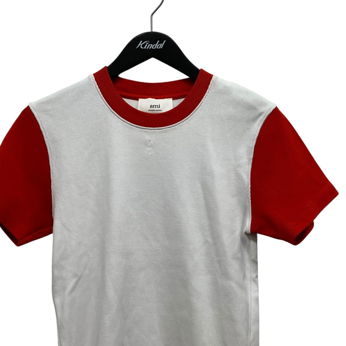 ロゴ刺しゅうバイカラーニットTシャツUTS005.JE0010