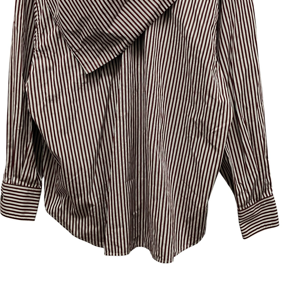 Femme Blouse Rayee Col BandanaメタルプレートロゴビックカラーストライプシャツUTP801.CO0133