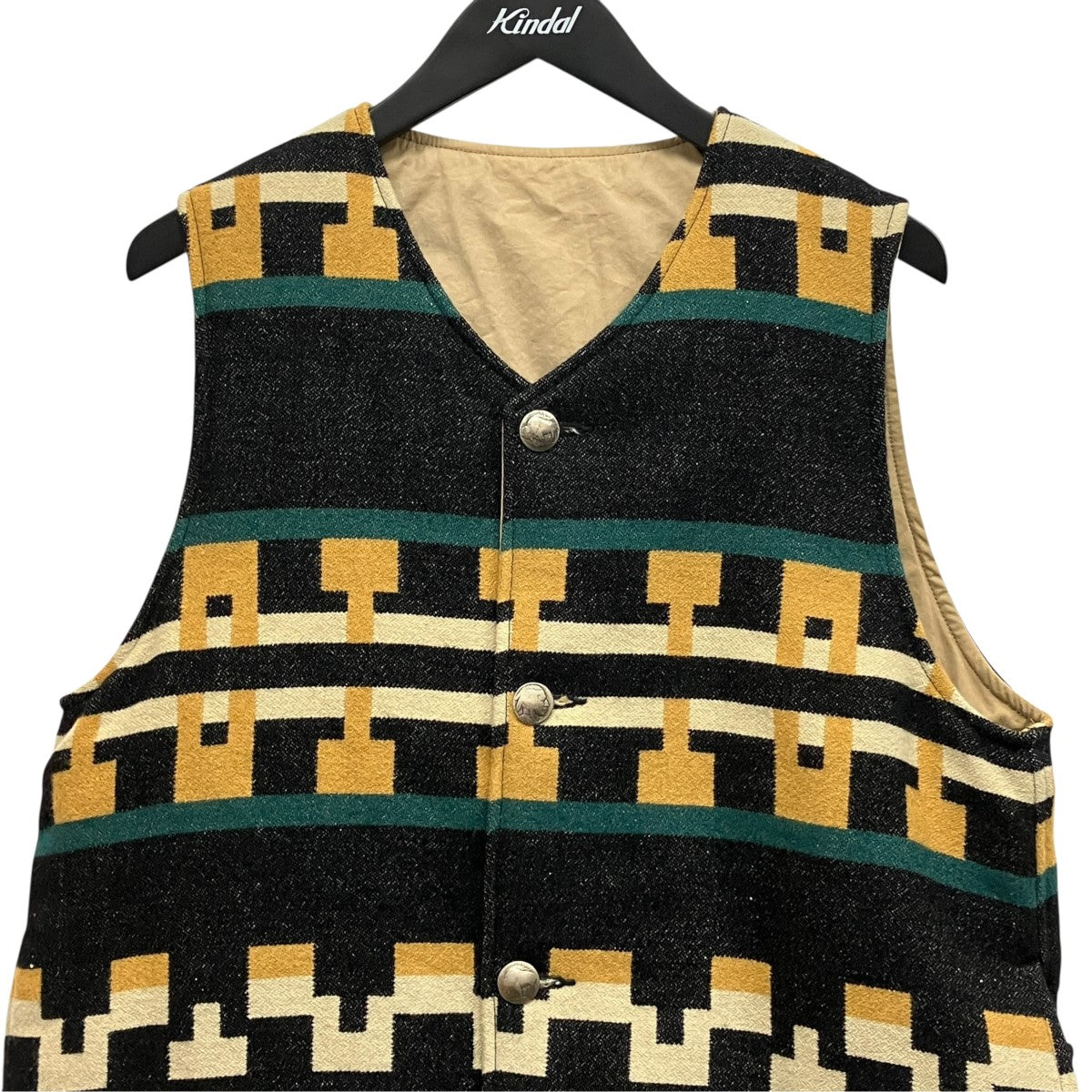 KORA DOWN VEST NATIVE BLANKETリバーシブルブランケットダウンベスト0123105013004