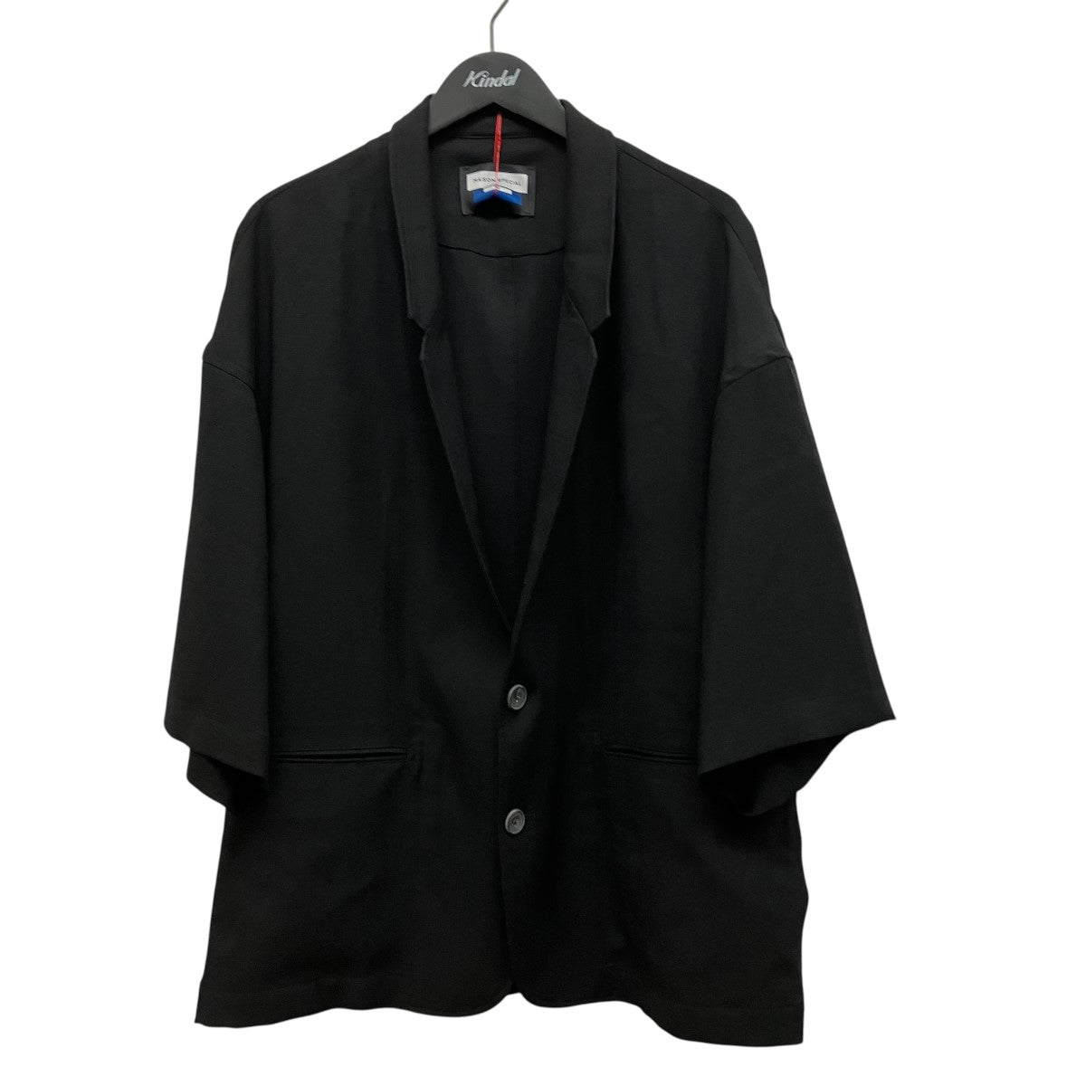 Linen Mix Slab Standout Lapel Prime-Over Cropped-sleeve Shirt Jacket半袖シャツジャケット11261111503