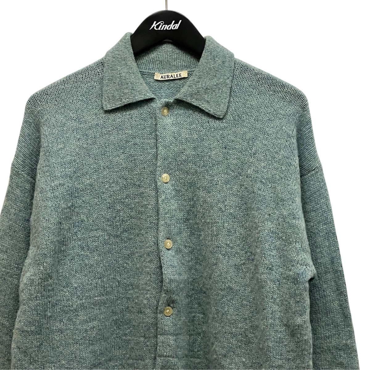 SHETLAND WOOL CASHMERE KNIT CARDIGANカシミヤ混襟付きニットカーディガンA22AC1SC