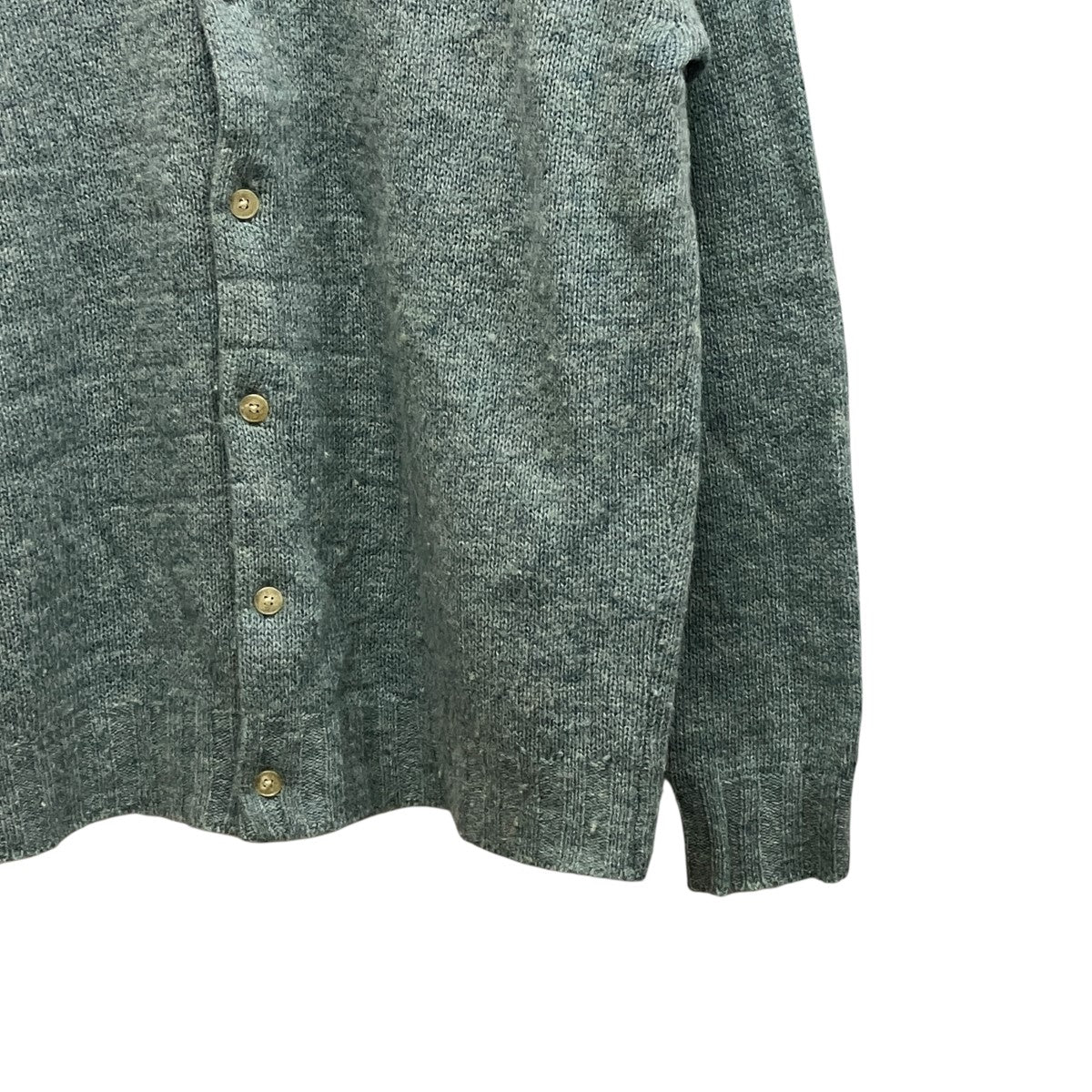 SHETLAND WOOL CASHMERE KNIT CARDIGANカシミヤ混襟付きニットカーディガンA22AC1SC