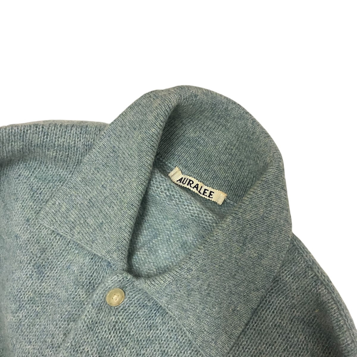 SHETLAND WOOL CASHMERE KNIT CARDIGANカシミヤ混襟付きニットカーディガンA22AC1SC