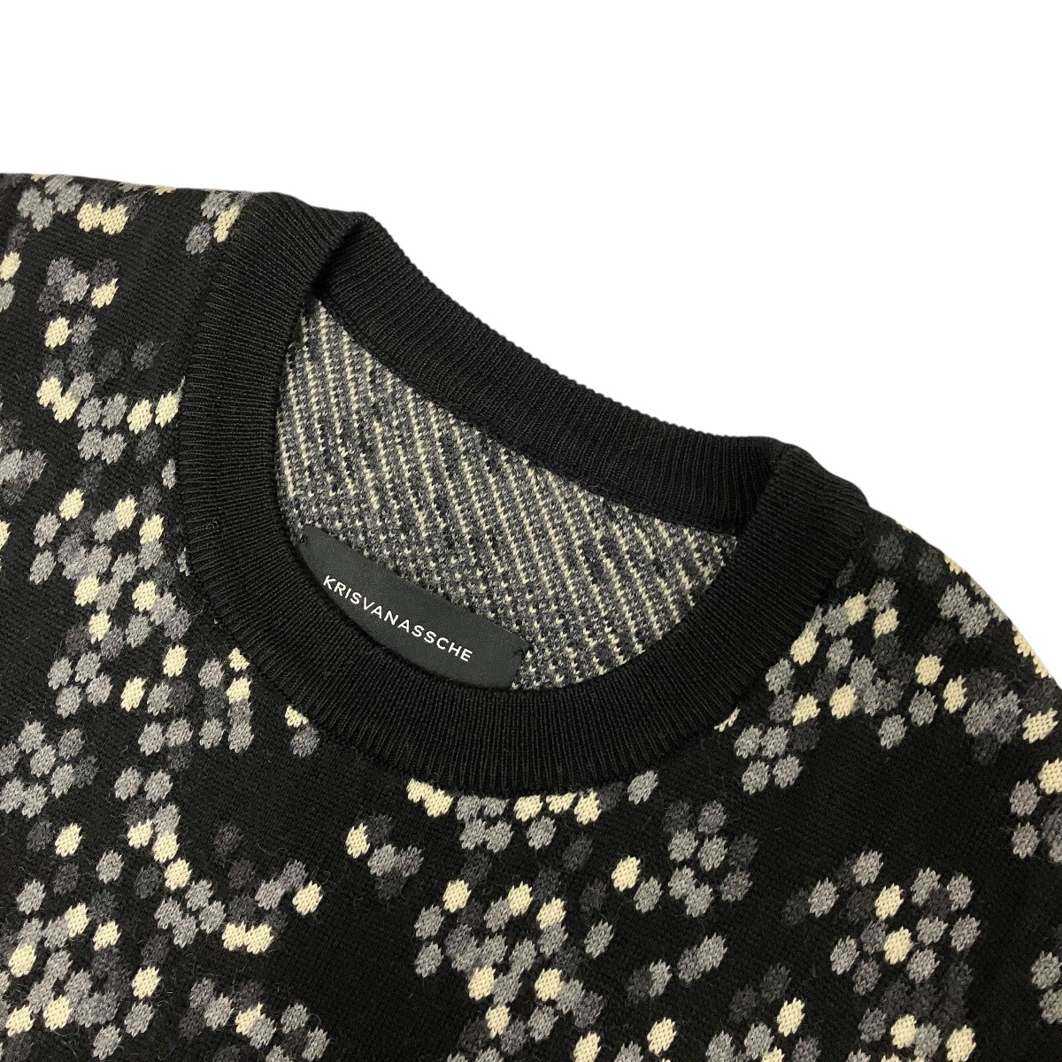 KRISVANASSCHE　クリスヴァンアッシュ　14ss ドット穴あきニット KRIS VAN ASSCHE(クリスヴァンアッシュ) モザイク柄ニットセーター