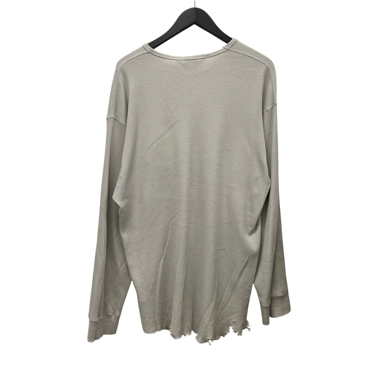 DAMAGE WAFFLE CREW LS(WHITE)ダメージ加工ワッフルクルーネックTシャツANC-STD-CT03