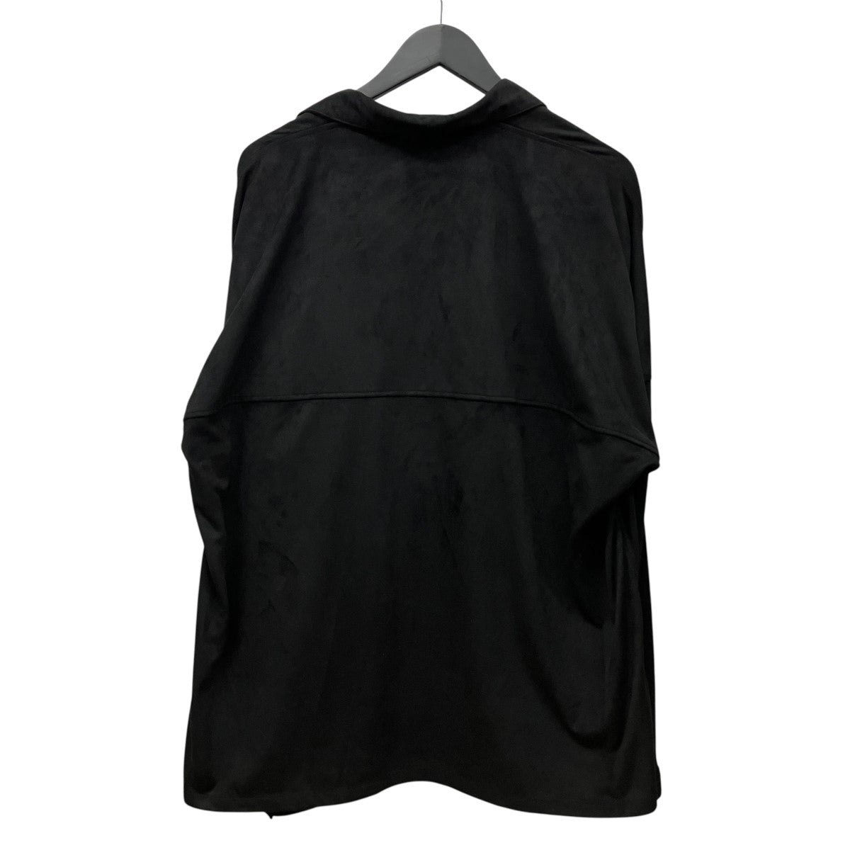 ANCELLM VEGAN LEATHER SKIPPER SHIRT BLACKスウェードスキッパー長袖シャツANC-SH27 古着・中古-2枚目のアイテム画像