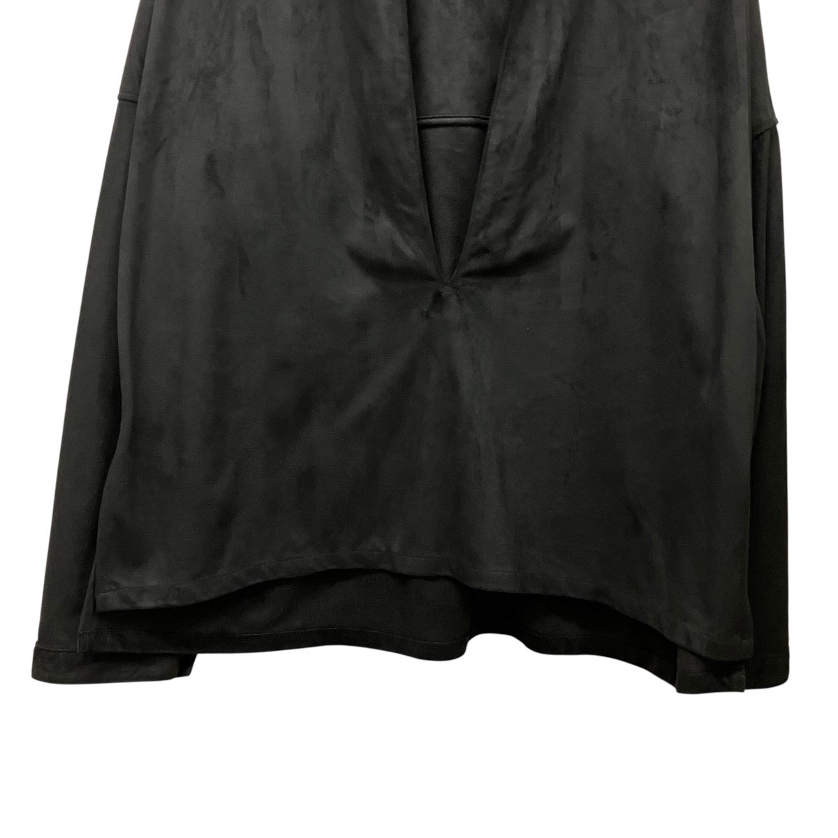 ANCELLM VEGAN LEATHER SKIPPER SHIRT BLACKスウェードスキッパー長袖シャツANC-SH27 古着・中古-4枚目のアイテム画像