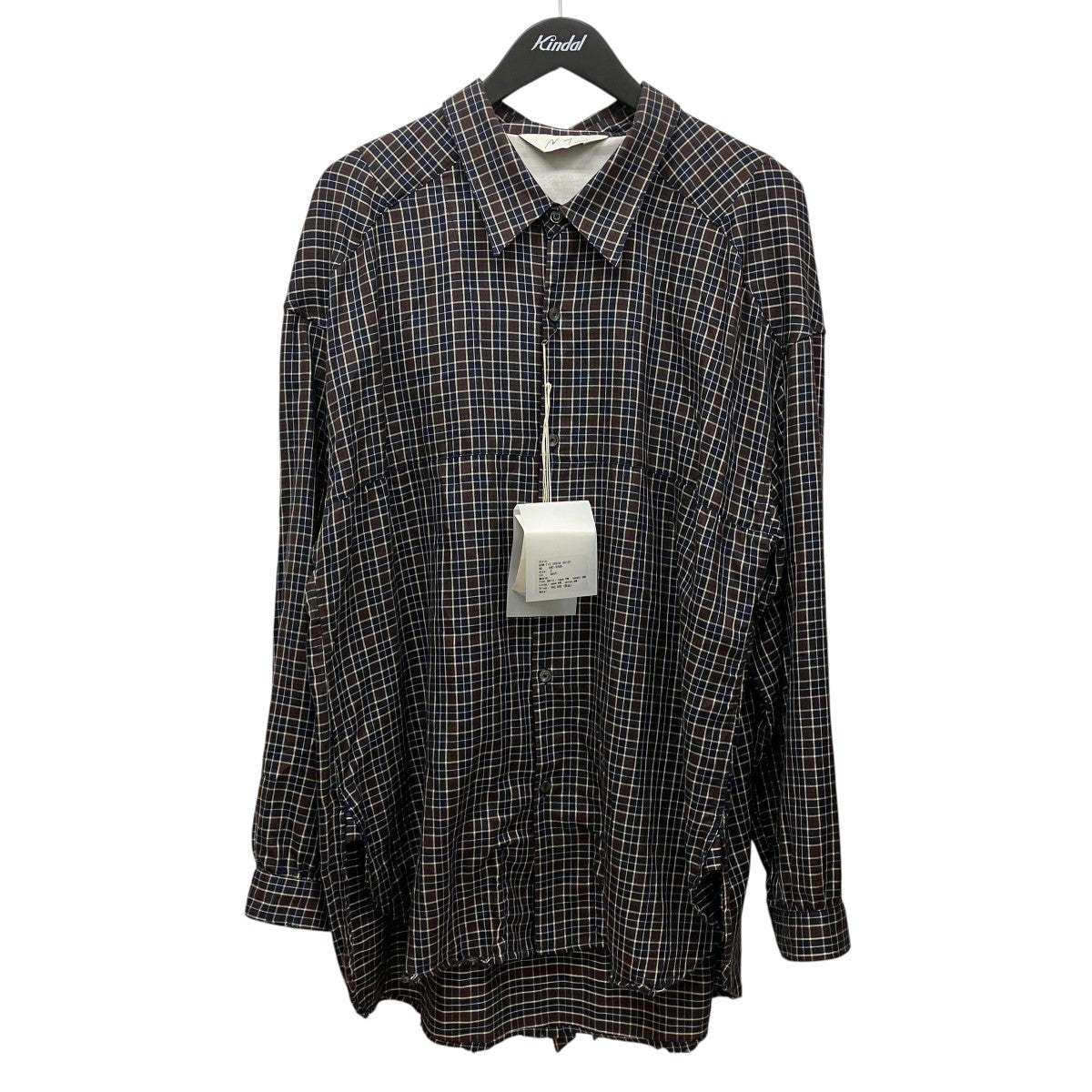 ANCELLM BOW-TIE CHECK SHIRTリボンダメージ加工チェックシャツANC-SH96 古着・中古-1枚目のアイテム画像