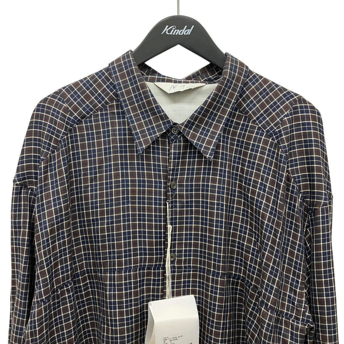 ANCELLM BOW-TIE CHECK SHIRTリボンダメージ加工チェックシャツANC-SH96 古着・中古-3枚目のアイテム画像
