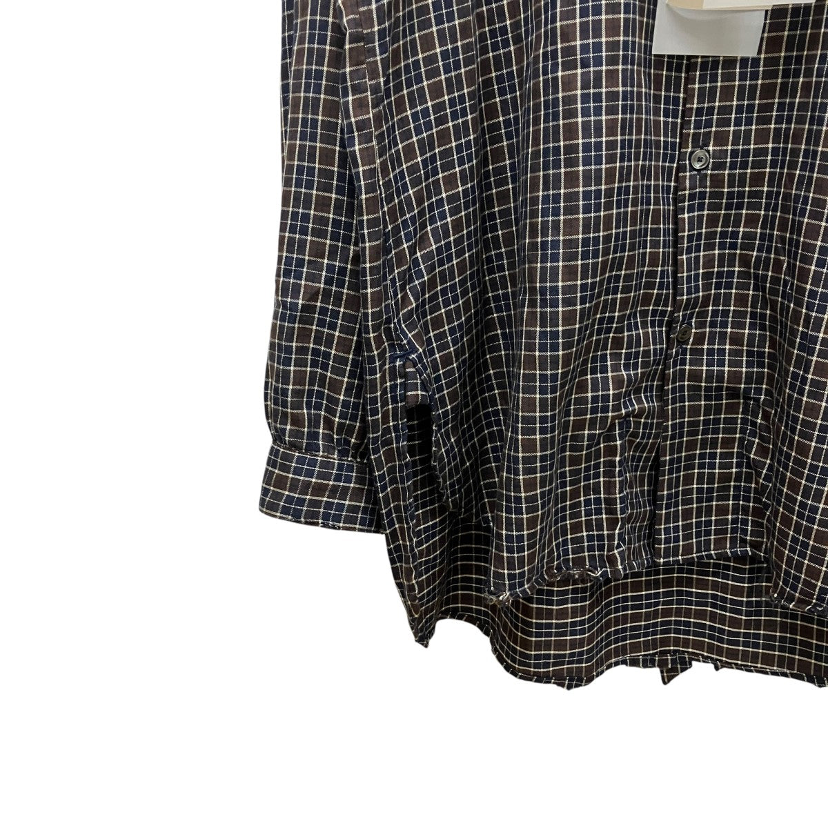 ANCELLM BOW-TIE CHECK SHIRTリボンダメージ加工チェックシャツANC-SH96 古着・中古-5枚目のアイテム画像