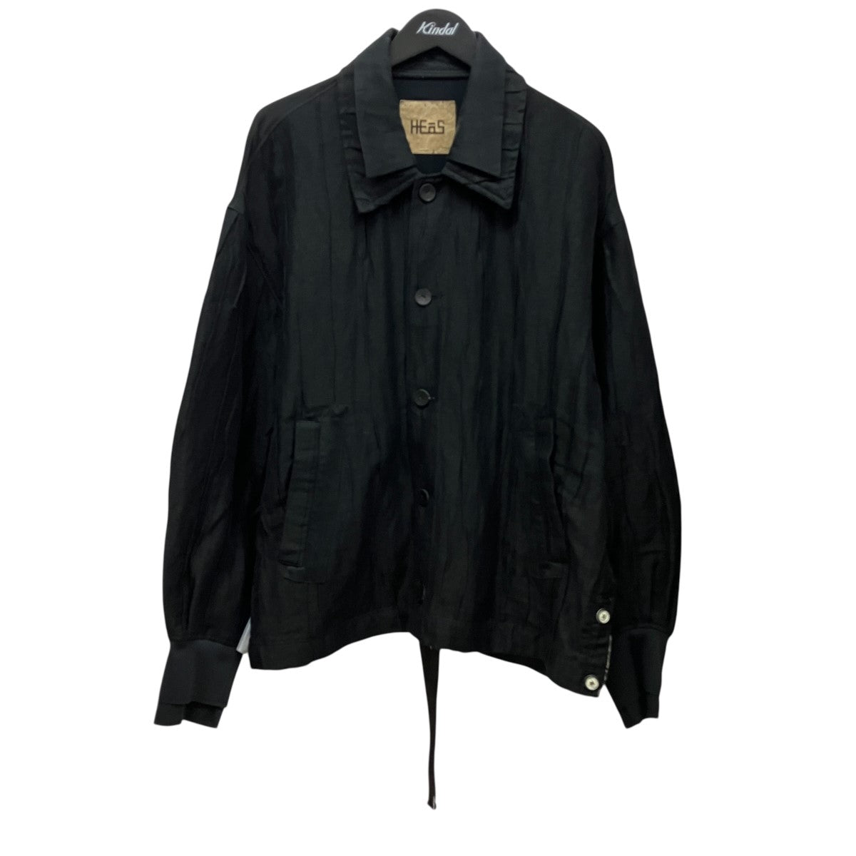 HEoS 26SSLayered Collar Tie Coach JacketコーチジャケットHJSS-BL002 古着・中古-1枚目のアイテム画像