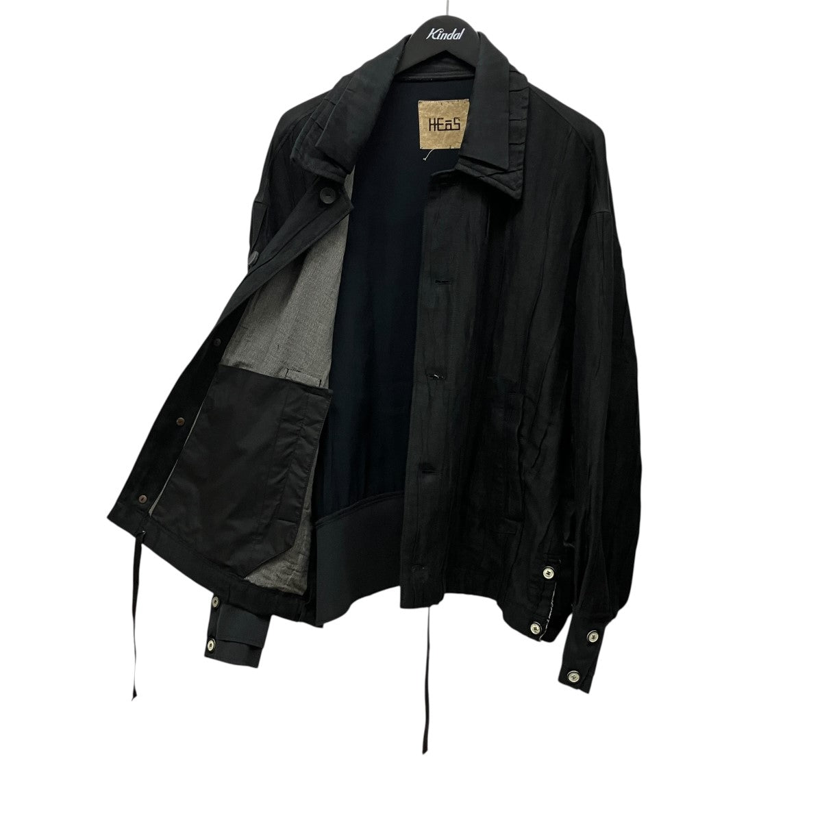 HEoS 26SSLayered Collar Tie Coach JacketコーチジャケットHJSS-BL002 古着・中古-5枚目のアイテム画像