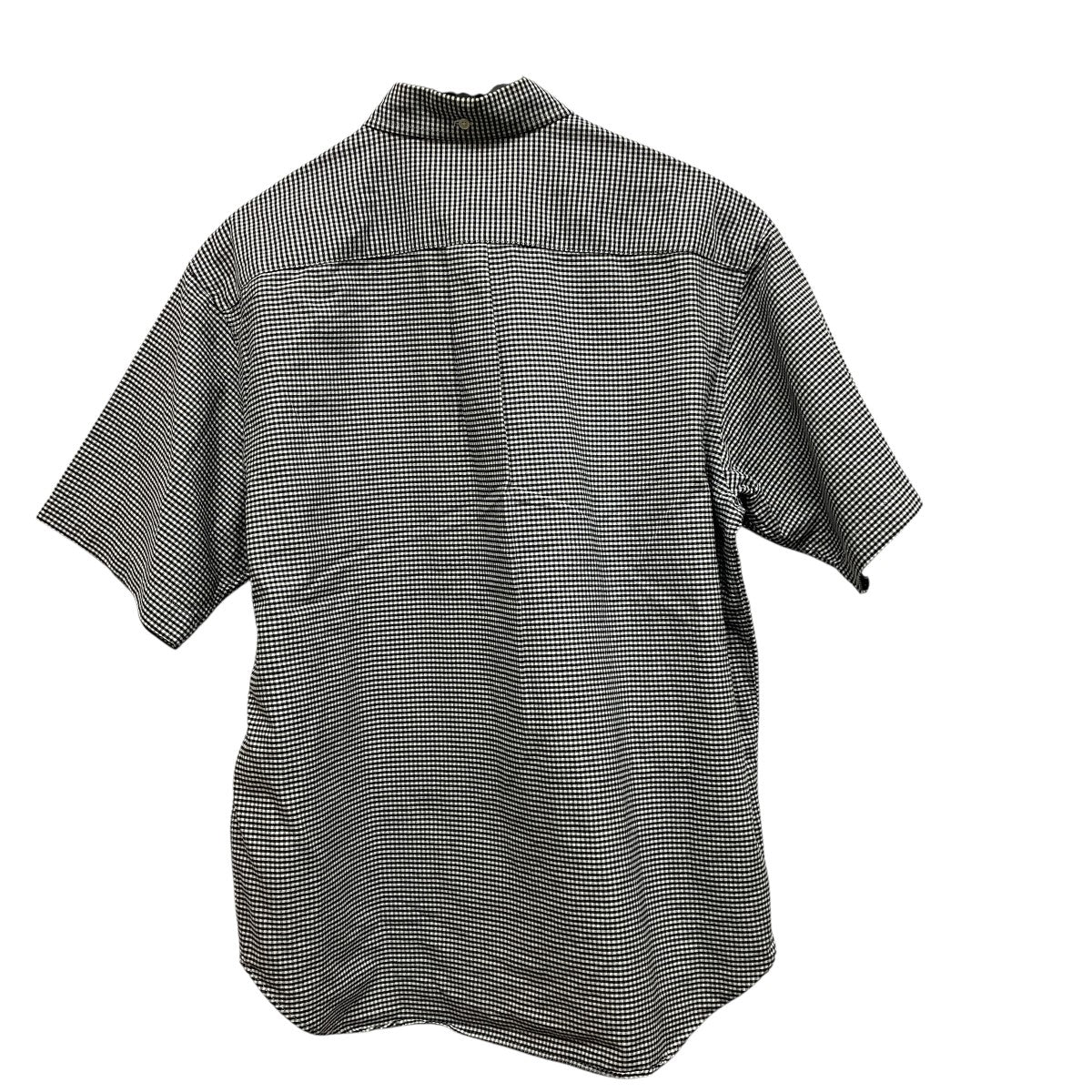 24SSLoose Fit S S Oxford Shirt Gingham刺しゅうロゴギンガムチェック半袖シャツ