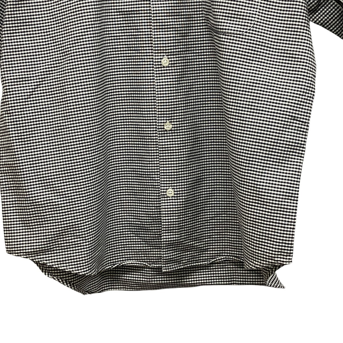 24SSLoose Fit S S Oxford Shirt Gingham刺しゅうロゴギンガムチェック半袖シャツ