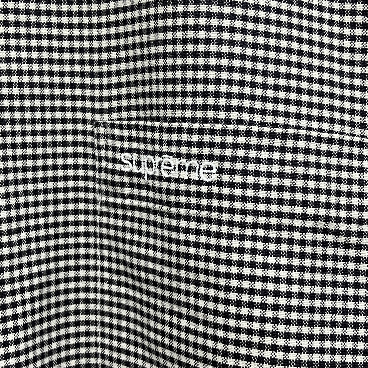 24SSLoose Fit S S Oxford Shirt Gingham刺しゅうロゴギンガムチェック半袖シャツ