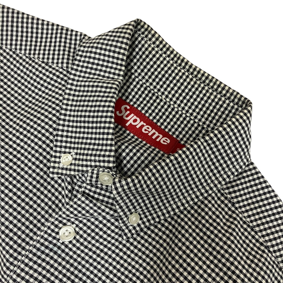 24SSLoose Fit S S Oxford Shirt Gingham刺しゅうロゴギンガムチェック半袖シャツ