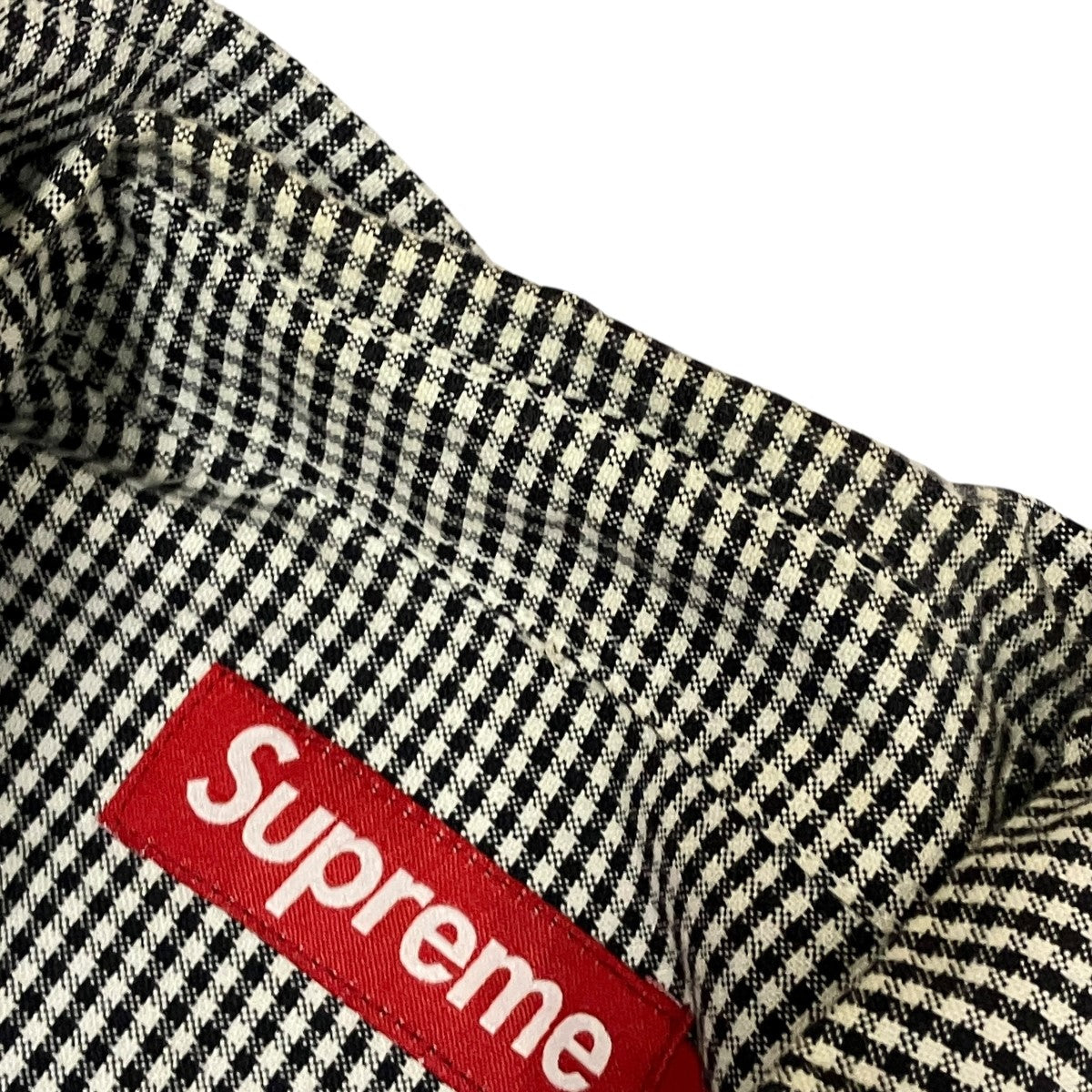 24SSLoose Fit S S Oxford Shirt Gingham刺しゅうロゴギンガムチェック半袖シャツ
