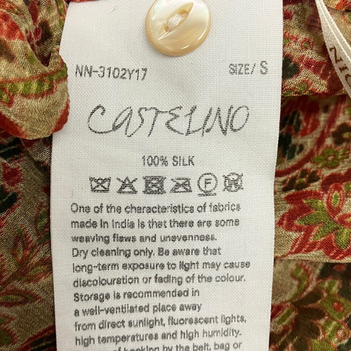 CASTELINO総柄シルクシフォンシャツNN-3102Y17