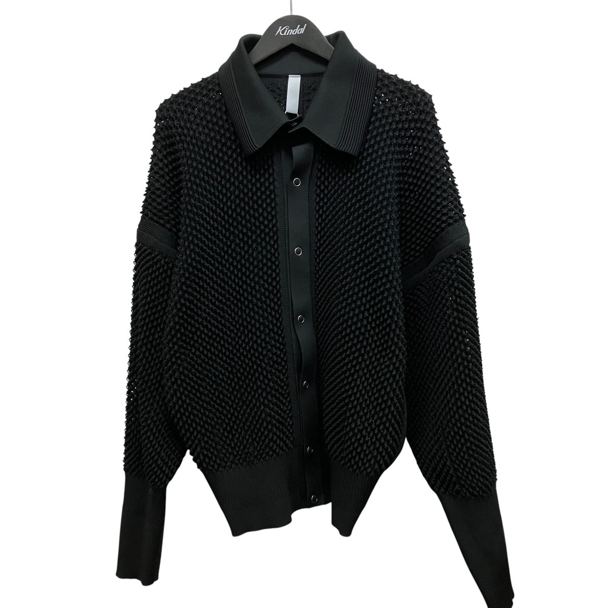 LATTICE STAND FALL COLLAR BLOUSONメッシュニットカーディガンCF009KC050