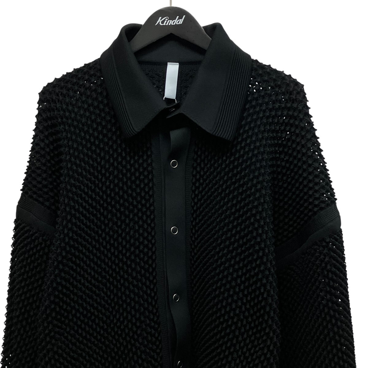 LATTICE STAND FALL COLLAR BLOUSONメッシュニットカーディガンCF009KC050