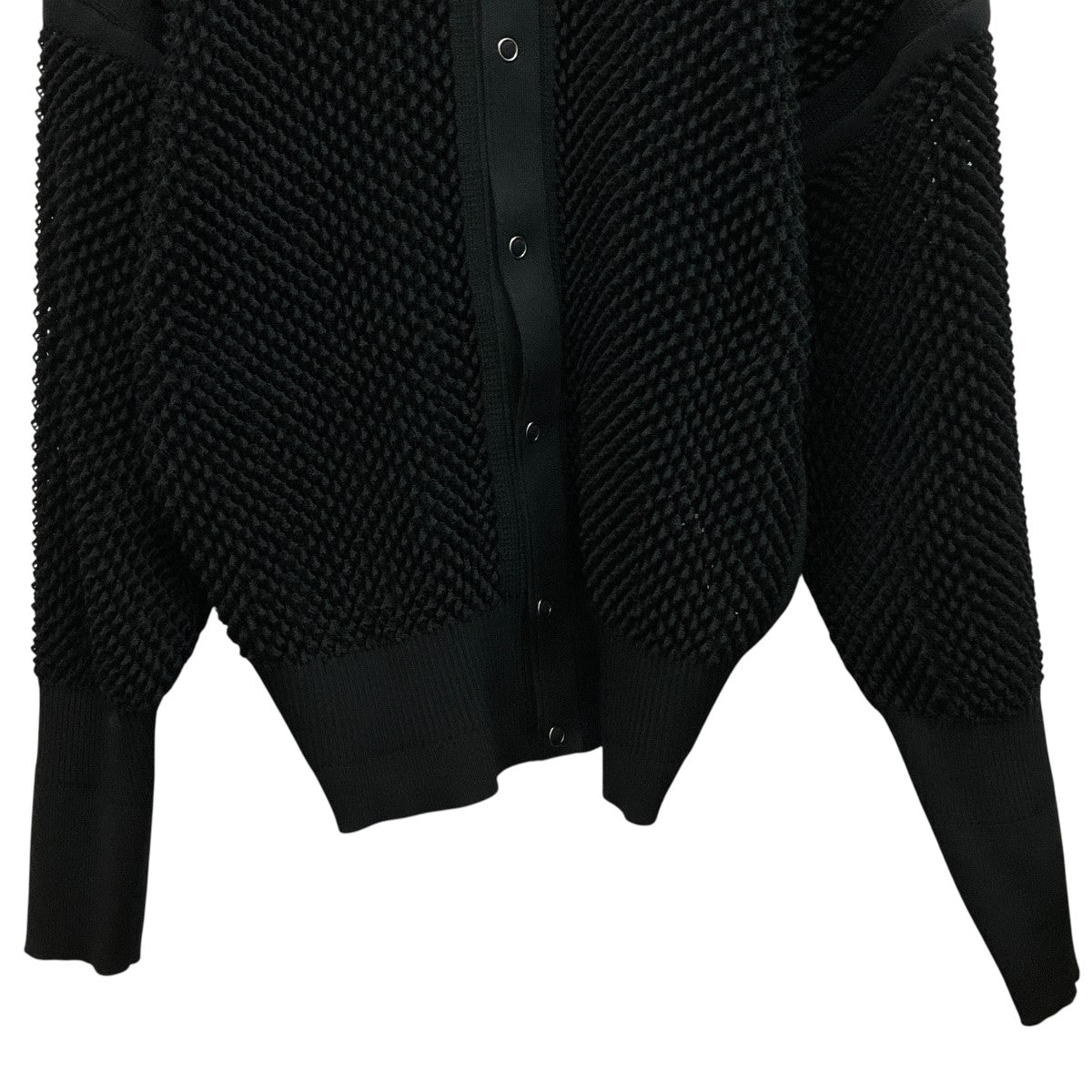LATTICE STAND FALL COLLAR BLOUSONメッシュニットカーディガンCF009KC050