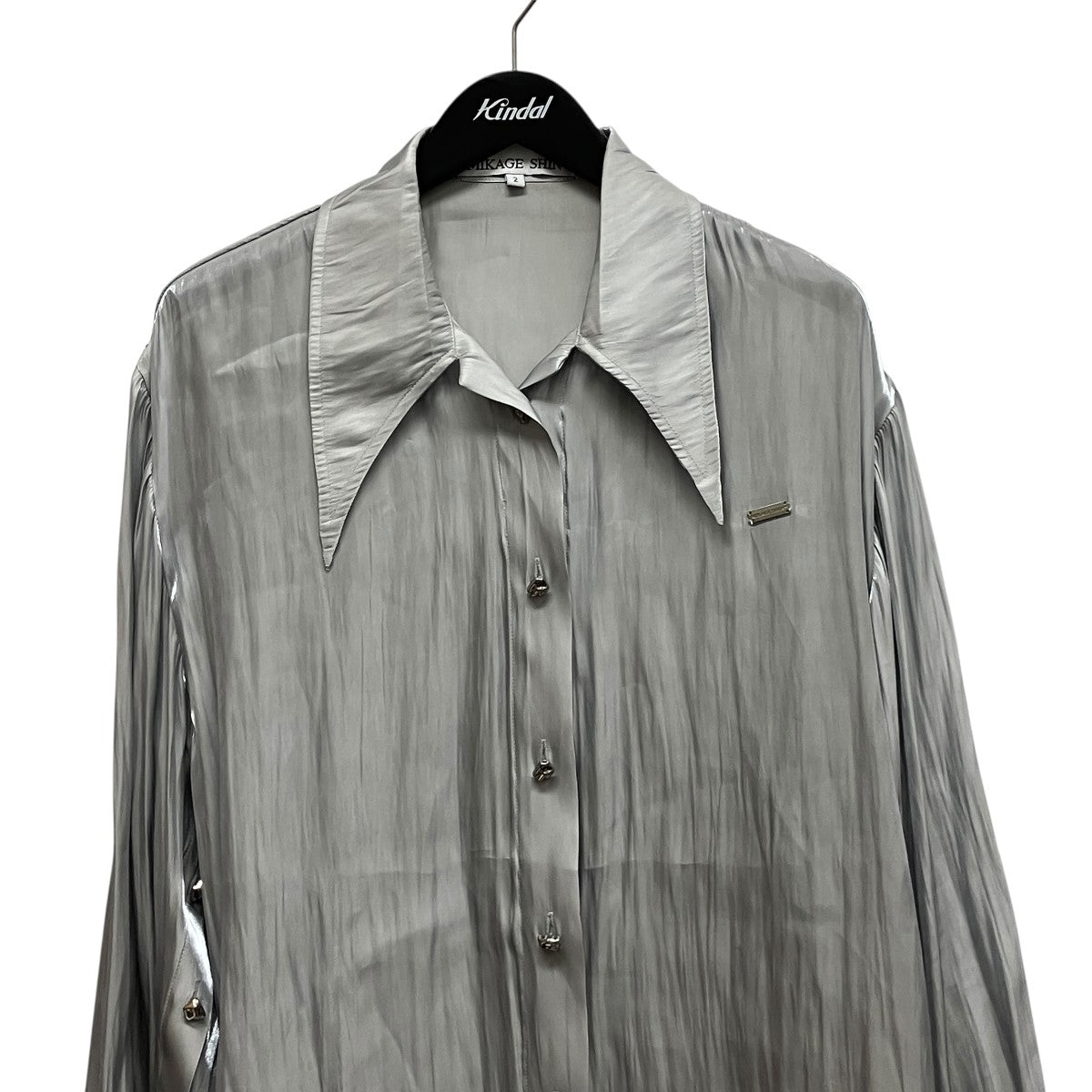 26SSAqua Textured Sheer Shirtビックカラーサテンシャツ26SS-0404
