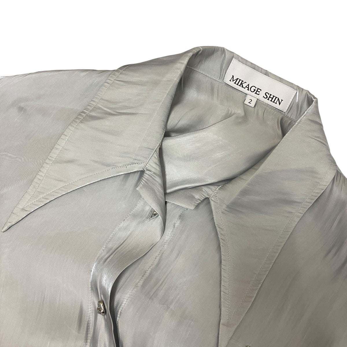 26SSAqua Textured Sheer Shirtビックカラーサテンシャツ26SS-0404