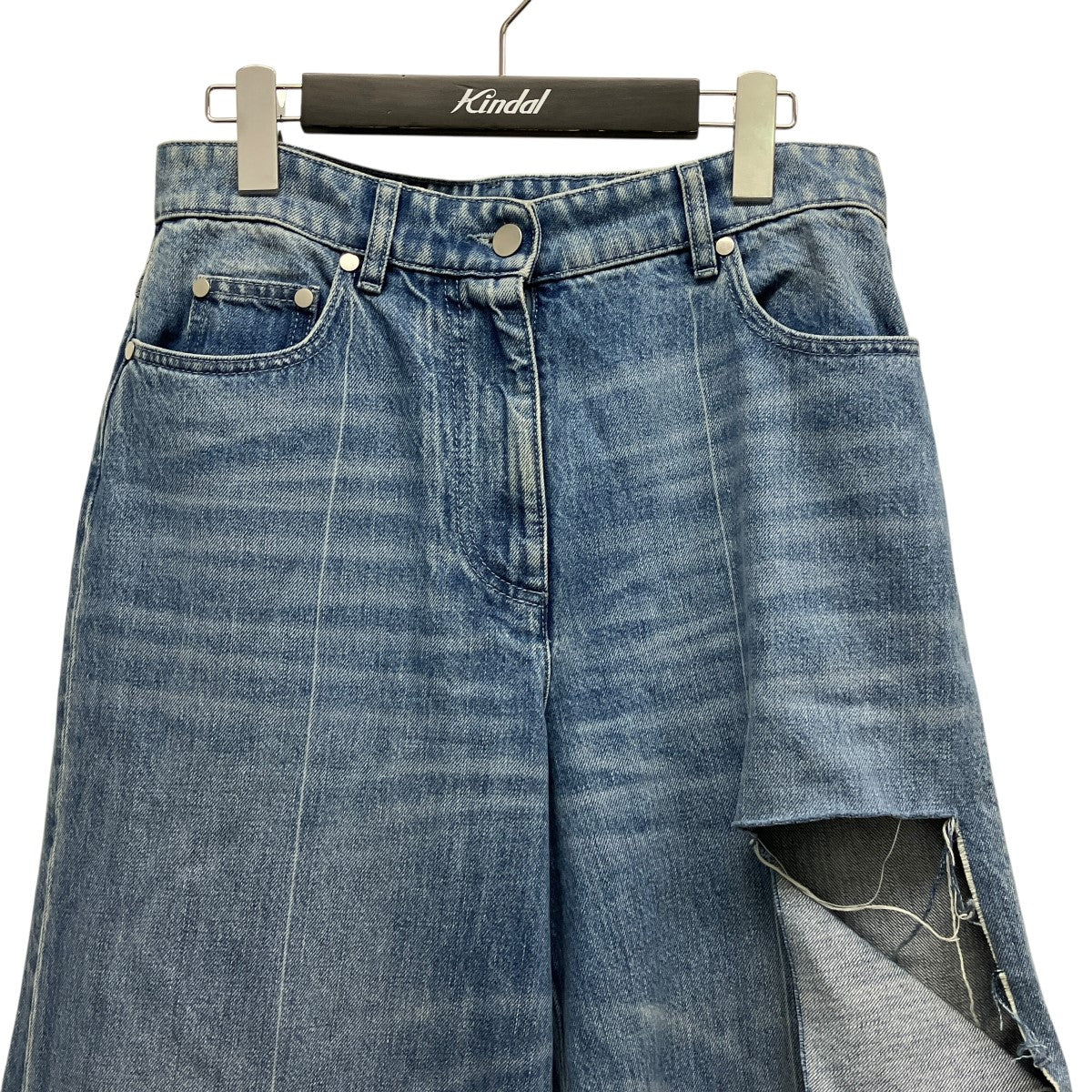 RIPPED STRAIGHT JEANSダメージ加工デニムパンツPO-FW22-153-DE