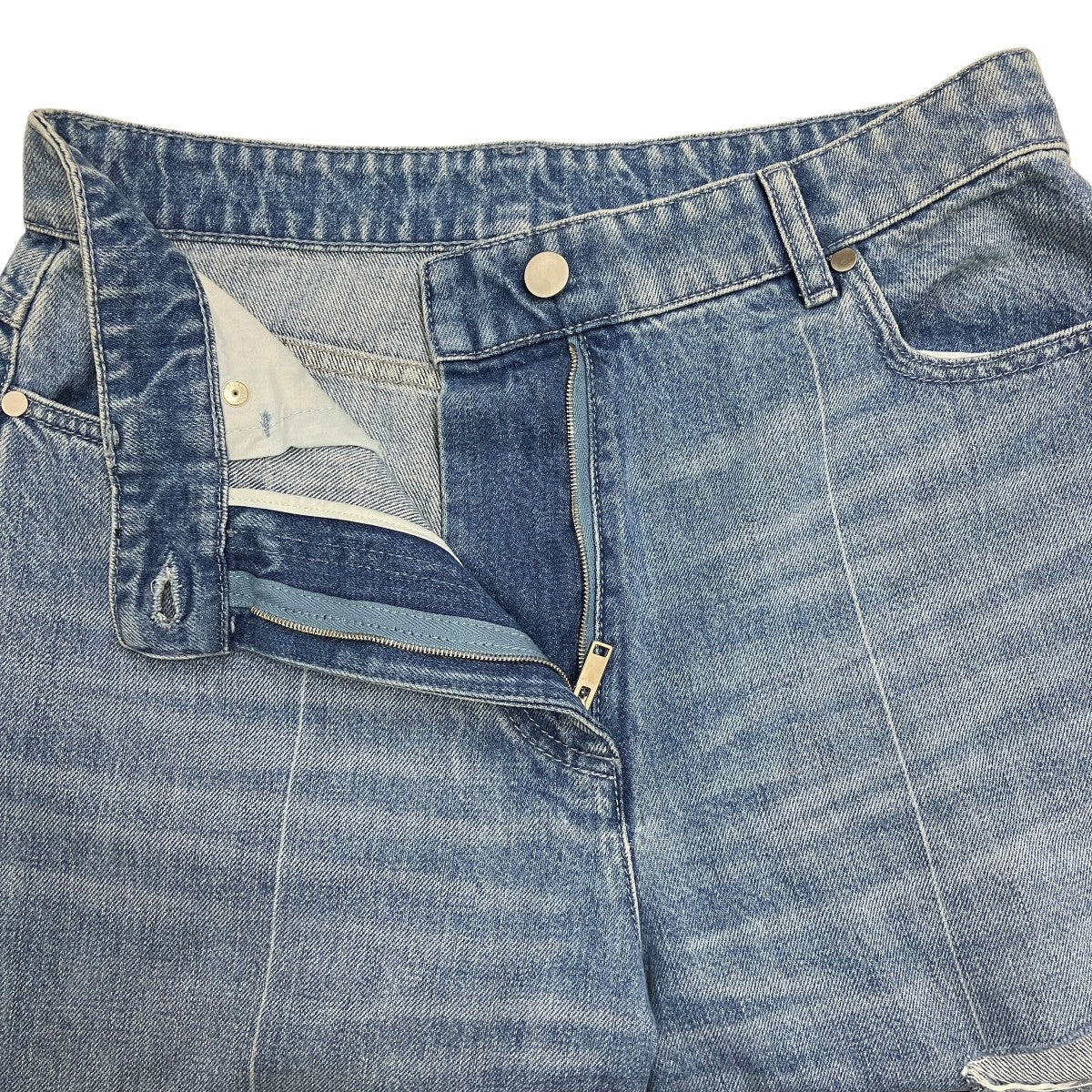 RIPPED STRAIGHT JEANSダメージ加工デニムパンツPO-FW22-153-DE