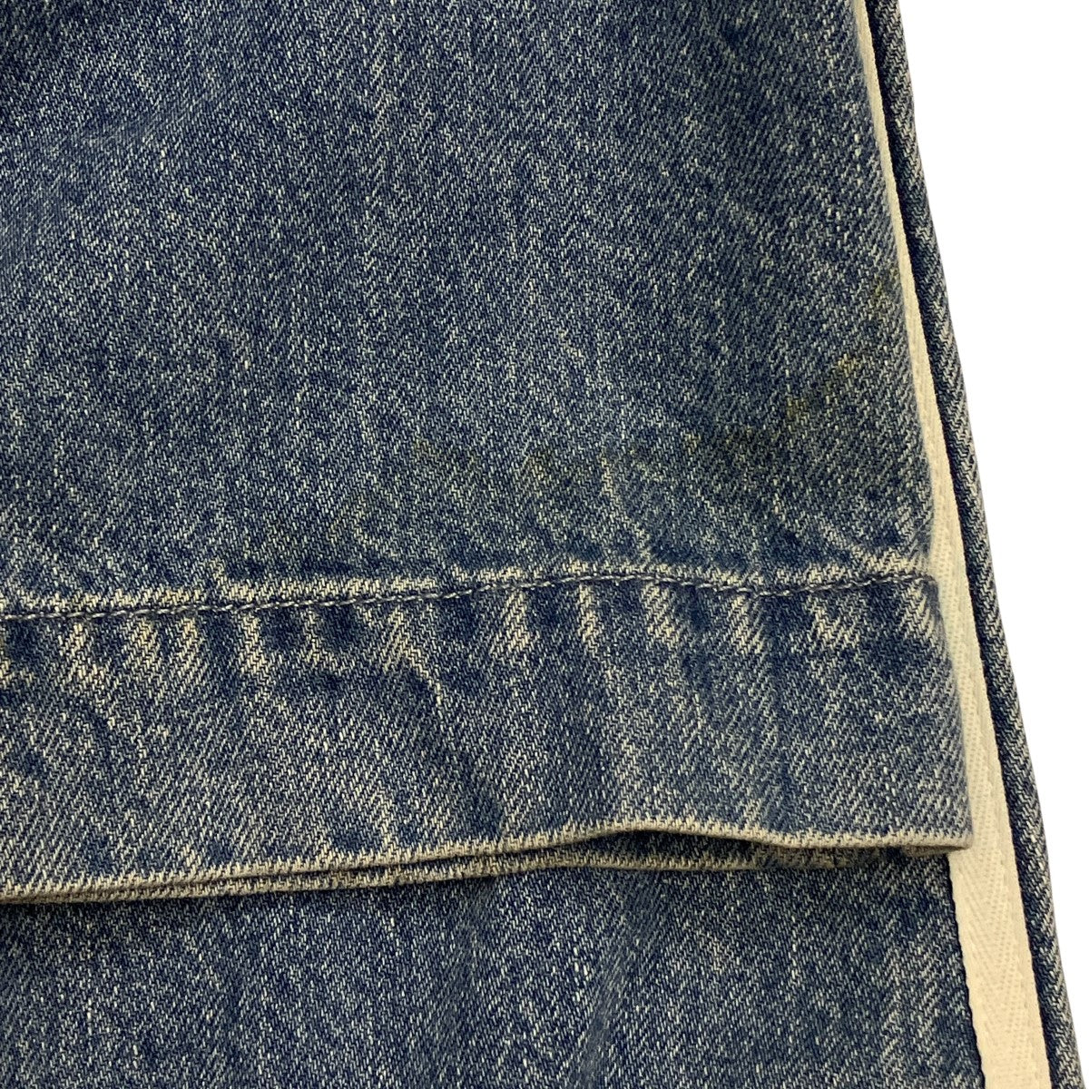 RIPPED STRAIGHT JEANSダメージ加工デニムパンツPO-FW22-153-DE