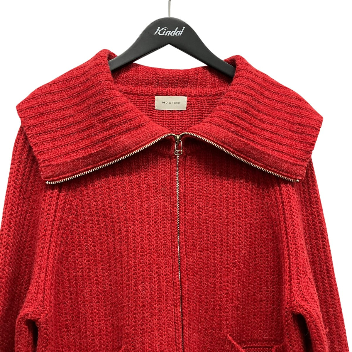 BED J．W． FORD(ベッドフォード) Sailor collarジップアップニット