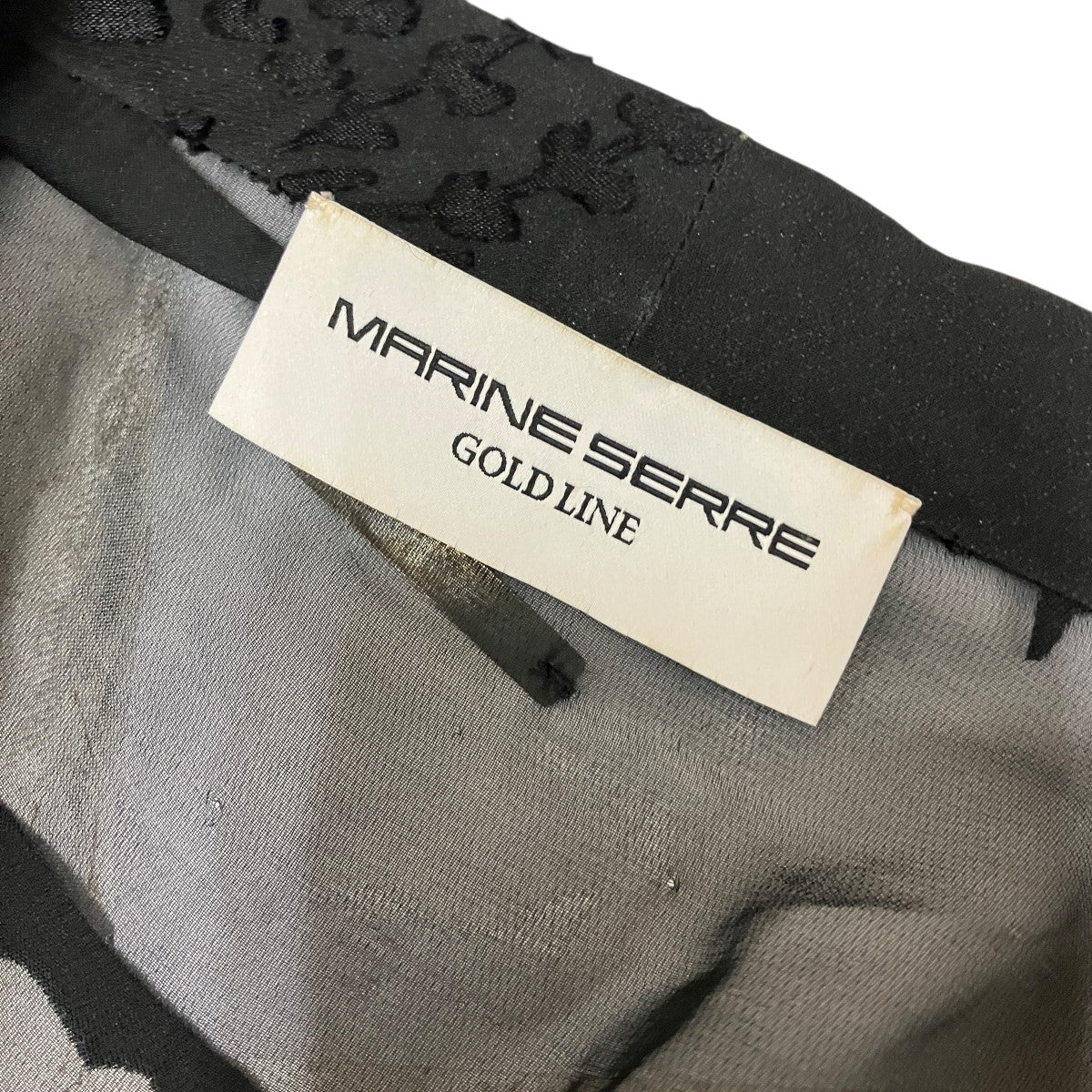 総柄シースルーロングスリーブオープンカラーシャツ