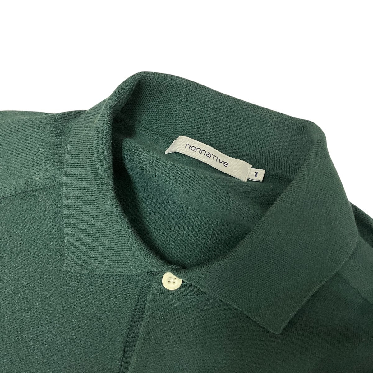 DWELLER L S POLO SWEATER C P YARNニットポロシャツNN-K4402