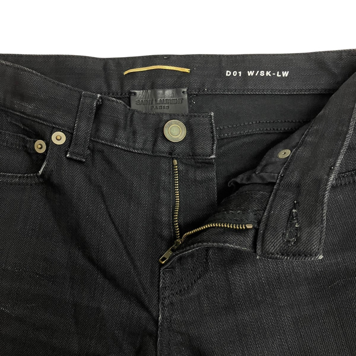 サンローラン ブラックデニム D01 W/SK-LWサイズ26 Saint Laurent