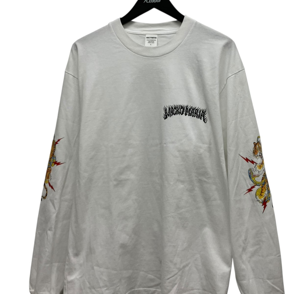 25AWWASHED HEAVY WEIGHT CREW NECK LONG SLEEVE T-SHIRT ( TYPE-2 )袖プリントカットソー
