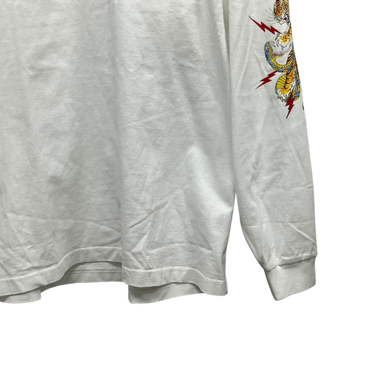 25AWWASHED HEAVY WEIGHT CREW NECK LONG SLEEVE T-SHIRT ( TYPE-2 )袖プリントカットソー