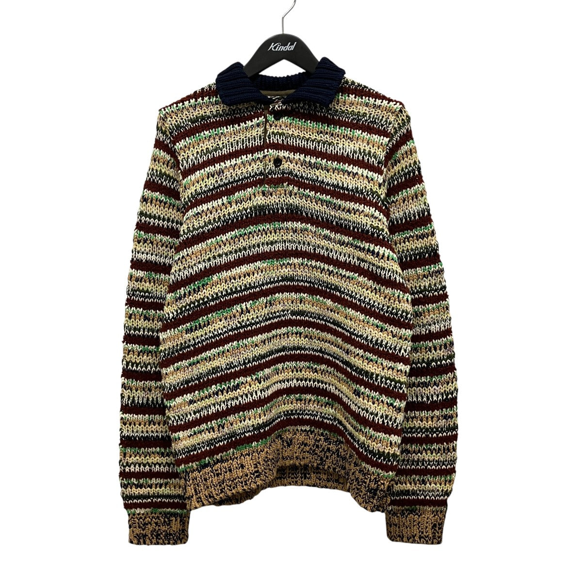 26SSMix Knit Pulloverマルチボーダーニットポロ26-03945M
