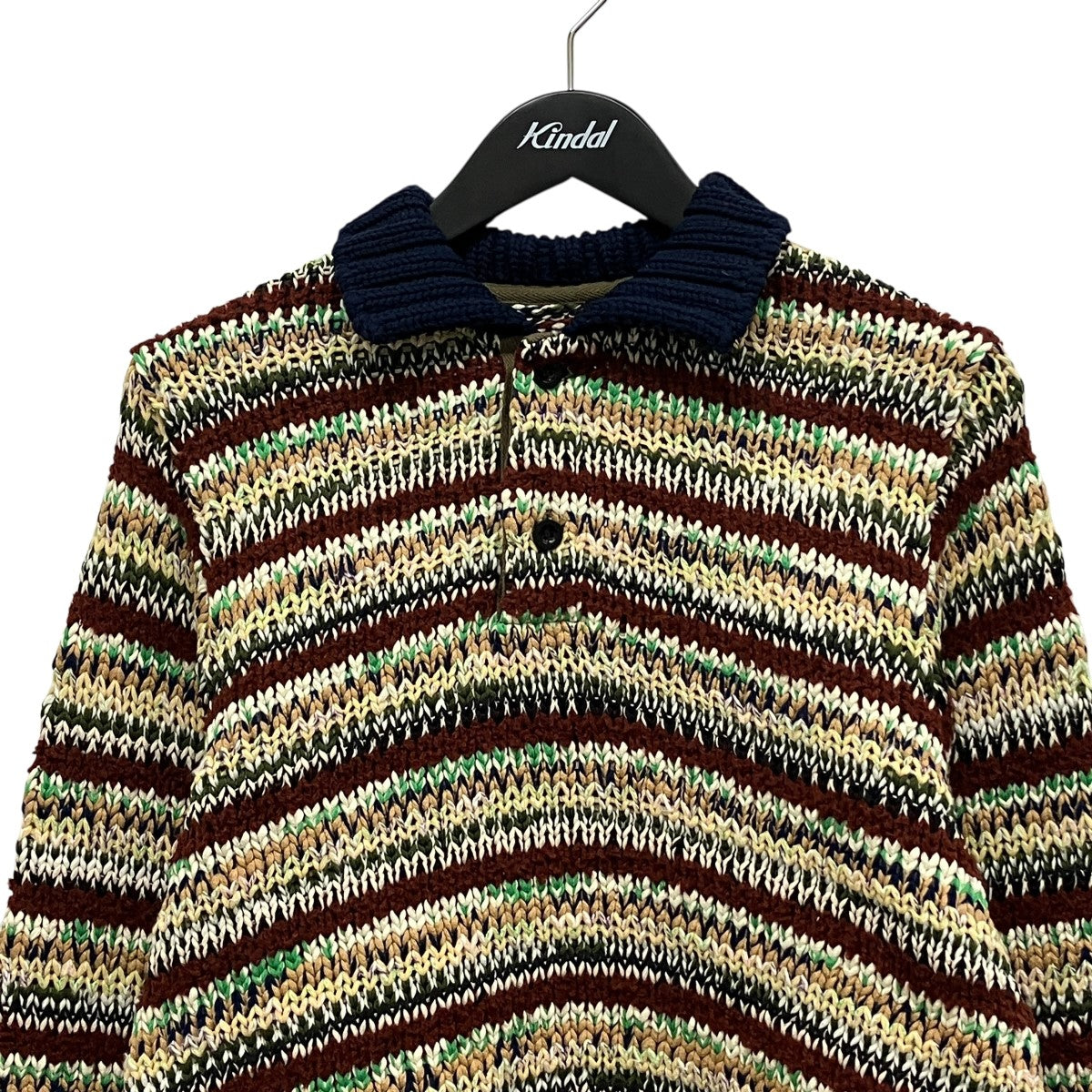 26SSMix Knit Pulloverマルチボーダーニットポロ26-03945M