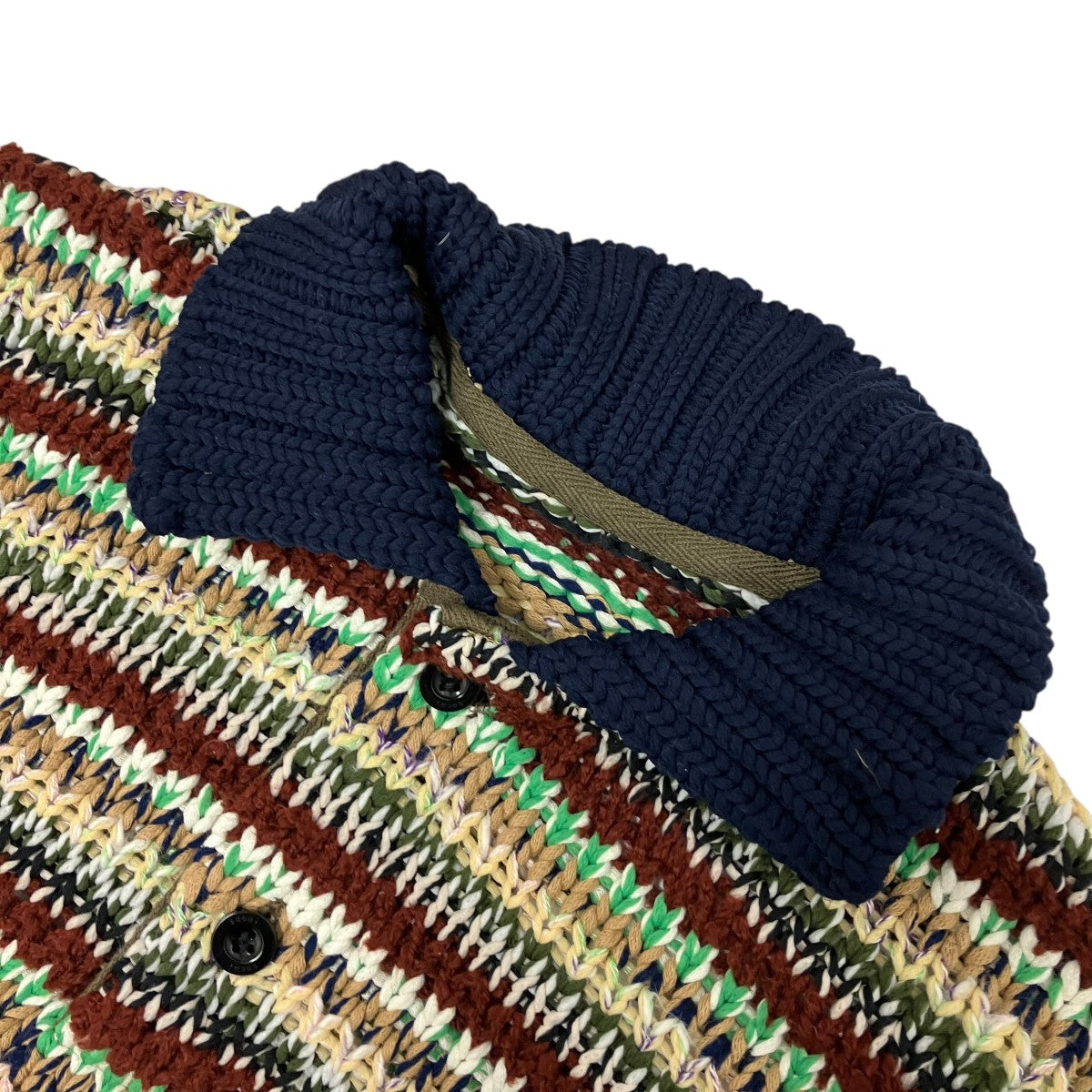 26SSMix Knit Pulloverマルチボーダーニットポロ26-03945M